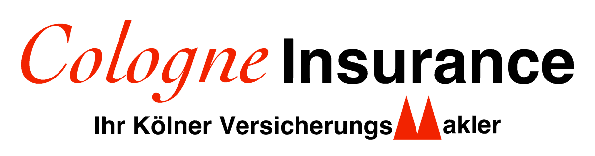 Logo von Cologne Insurance mit rotem Schriftzug und grafischem Element.