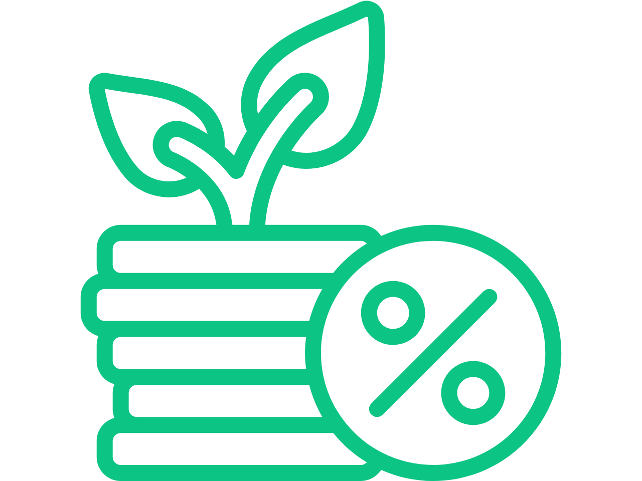 Grafik mit Pflanzen und Geldscheinen, die nachhaltige Altersvorsorge symbolisieren.