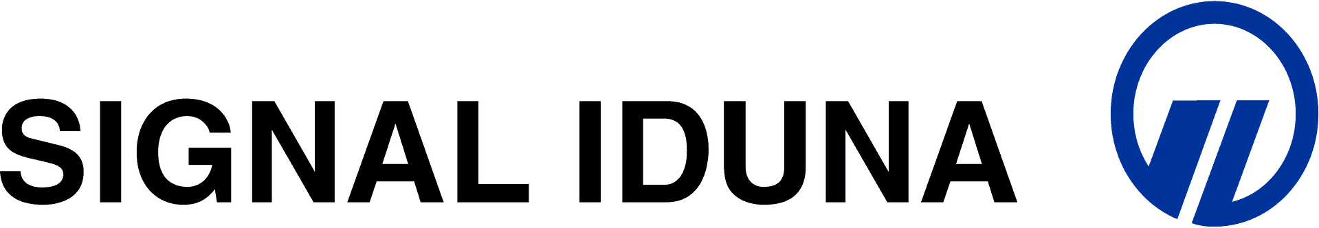 Logo der Signal Iduna Gruppe in blauer Schrift mit einem blauen Symbol.