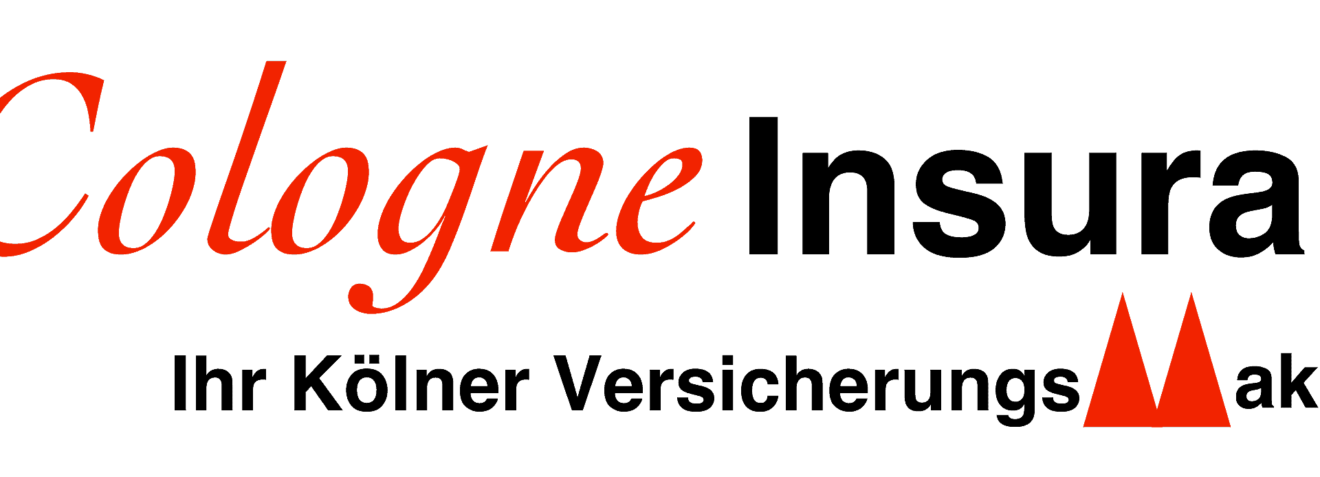 Logo von Cologne Insurance mit rotem Schriftzug und grafischem Element.