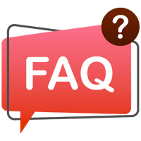 Grafik mit dem Text 'FAQ' in einer Sprechblase, die rot und pink gefärbt ist.