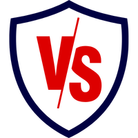 Logo mit einem Schild und den Buchstaben VS in Rot und Blau.