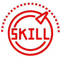 Grafik mit dem Wort 'SKILL' in roter Schrift und einem Geschwindigkeitsmesser im Hintergrund.