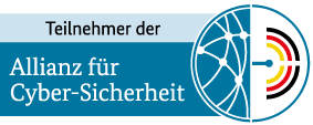 Logo der Allianz für Cyber-Sicherheit mit dem Hinweis auf die Teilnahme.