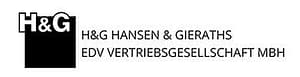 Logo der H&G Hansen & Gieraths EDV Vertriebsgesellschaft mbH in Schwarz und Weiß.