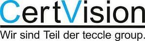 Logo von CertVision mit dem Slogan 'Wir sind Teil der teccle group'.