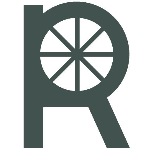 Logo der Revier Versicherungsmakler mit stilisiertem R und Rad-Design.