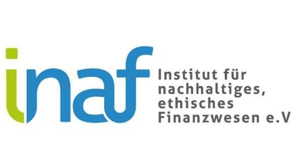 Logo des Instituts für nachhaltiges, ethisches Finanzwesen e.V. mit den Buchstaben inaf.