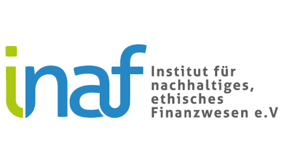 Logo des Instituts für nachhaltiges, ethisches Finanzwesen e.V. in blauer und grüner Schrift.