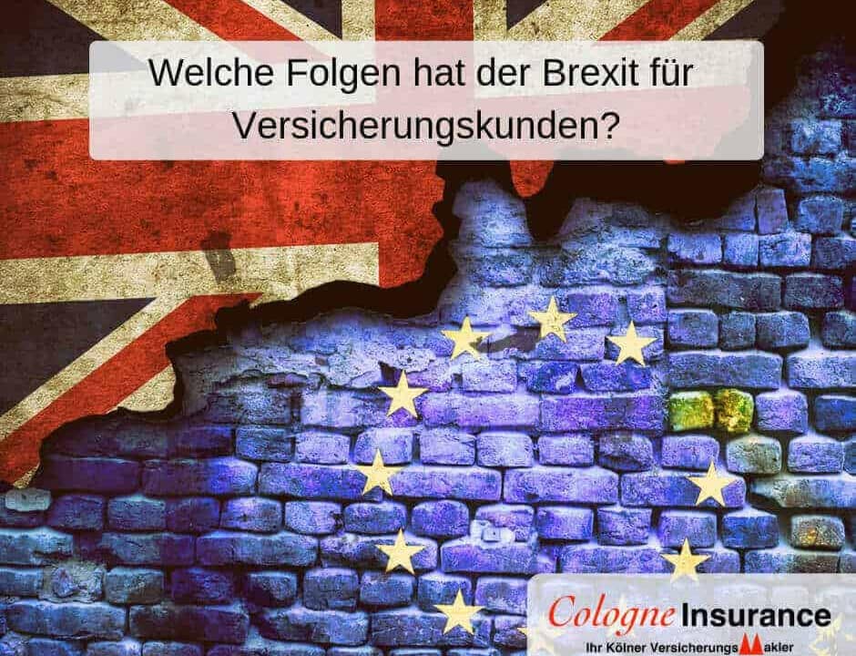 Grafik mit der britischen und europäischen Flagge sowie dem Text über Brexit-Folgen für Versicherungsnehmer.