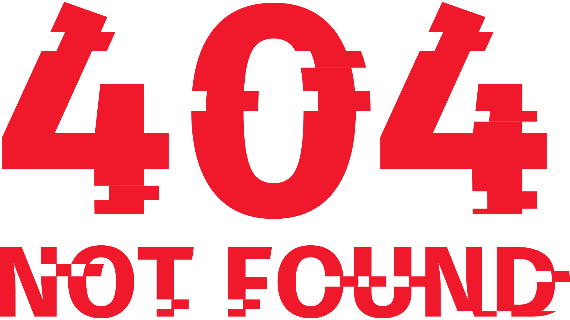 Rote Schrift mit der Aufschrift '404 NOT FOUND' auf schwarzem Hintergrund.