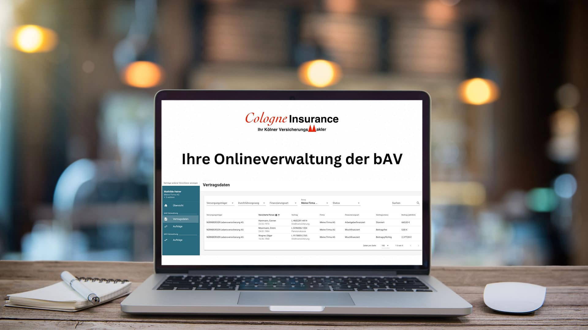 Beratung Betriebliche Altersvorsorge – BAV Berater in Köln: Betriebsrente, Betriebliche Altersversorgung, Betriebliche Rentenversicherung, BAV, Direktversicherung, Pensionskasse