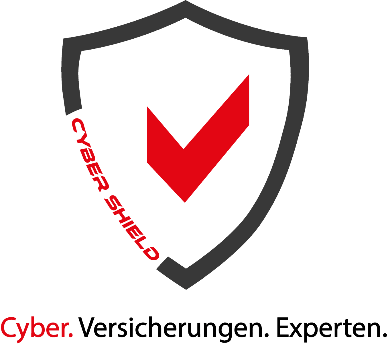 Logo mit einem Schild und einem Häkchen, das Cyber-Versicherungen darstellt.